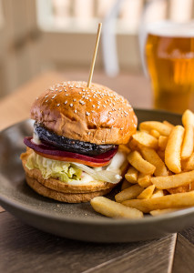 Vegetarian Mushroom Burger Fortune of War First Fleet Bistro Bar Dining Sydney The Rocks Pub Food
